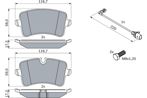 Bosch Σετ τακάκια, Δισκόφρενα - 0 986 494 488