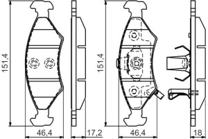 Bosch Σετ τακάκια, Δισκόφρενα - 0 986 494 547