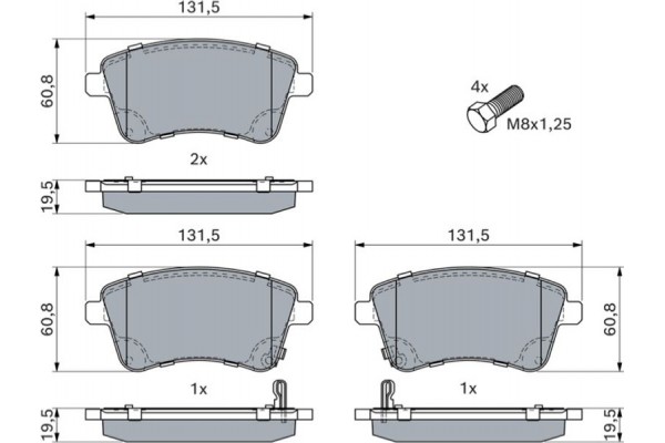 Bosch Σετ τακάκια, Δισκόφρενα - 0 986 494 552 Bosch Σετ τακάκια, Δισκόφρενα - 0 986 494 552