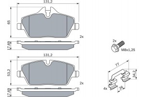 Bosch Σετ τακάκια, Δισκόφρενα - 0 986 494 588
