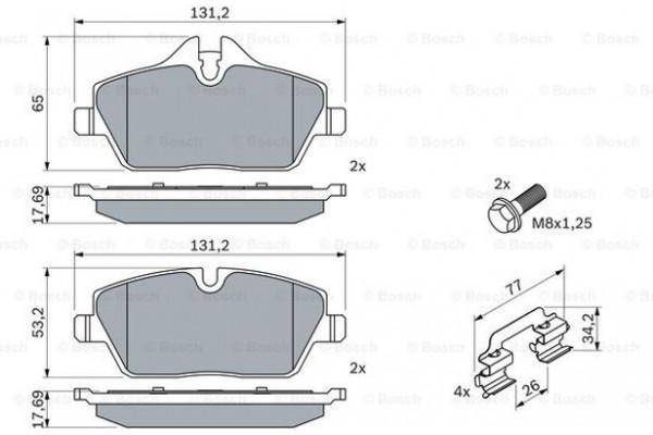 Bosch Σετ τακάκια, Δισκόφρενα - 0 986 494 588