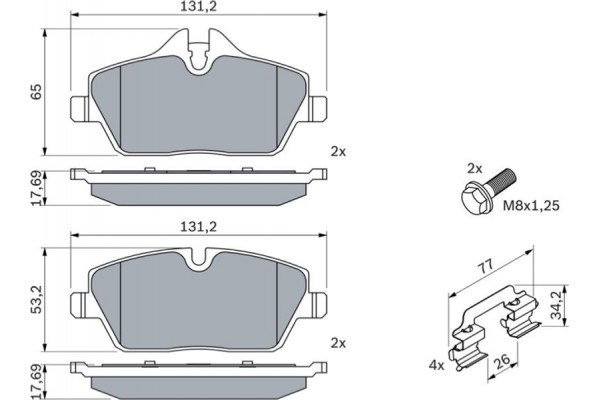 Bosch Σετ τακάκια, Δισκόφρενα - 0 986 494 588