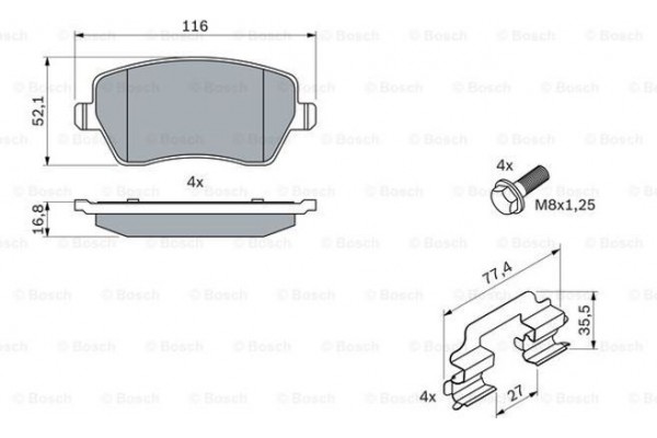 Bosch Σετ τακάκια, Δισκόφρενα - 0 986 494 592