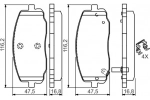 Bosch Σετ τακάκια, Δισκόφρενα - 0 986 494 594