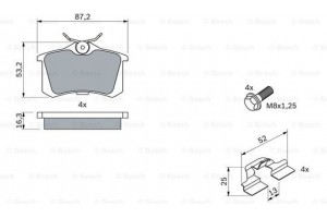 Bosch Σετ τακάκια, Δισκόφρενα - 0 986 494 596