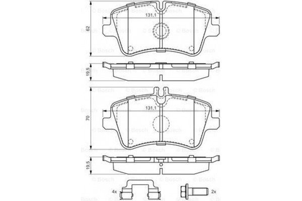 Bosch Σετ τακάκια, Δισκόφρενα - 0 986 494 607