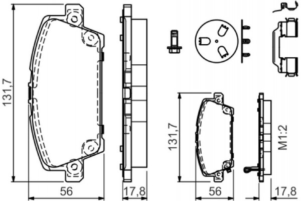 Bosch Σετ τακάκια, Δισκόφρενα - 0 986 494 611