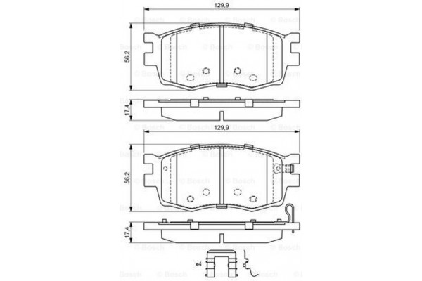 Bosch Σετ τακάκια, Δισκόφρενα - 0 986 494 617