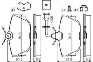 Bosch Σετ τακάκια, Δισκόφρενα - 0 986 494 619
