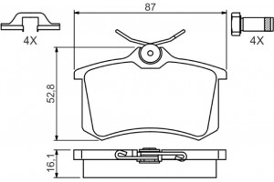 Bosch Σετ τακάκια, Δισκόφρενα - 0 986 494 621