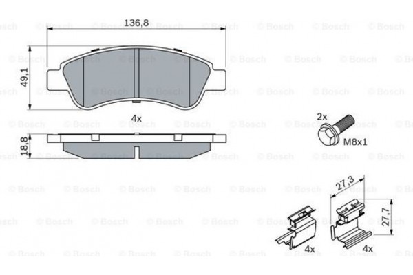 Bosch Σετ τακάκια, Δισκόφρενα - 0 986 494 623