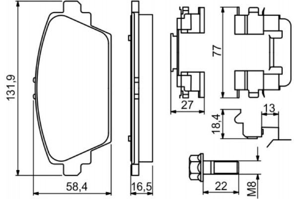 Bosch Σετ τακάκια, Δισκόφρενα - 0 986 494 629
