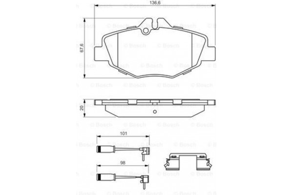 Bosch Σετ τακάκια, Δισκόφρενα - 0 986 494 647