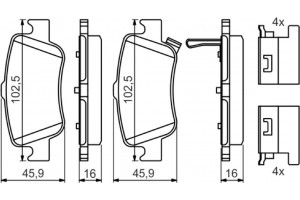 Bosch Σετ τακάκια, Δισκόφρενα - 0 986 494 651