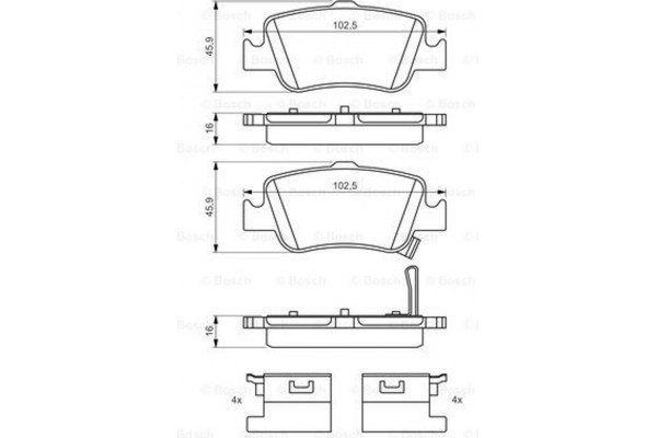 Bosch Σετ τακάκια, Δισκόφρενα - 0 986 494 651