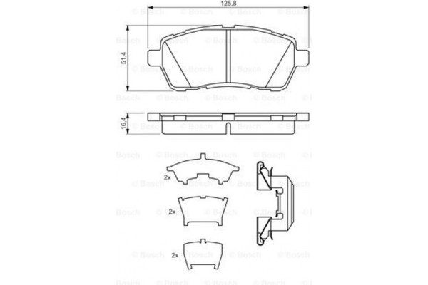 Bosch Σετ τακάκια, Δισκόφρενα - 0 986 494 652