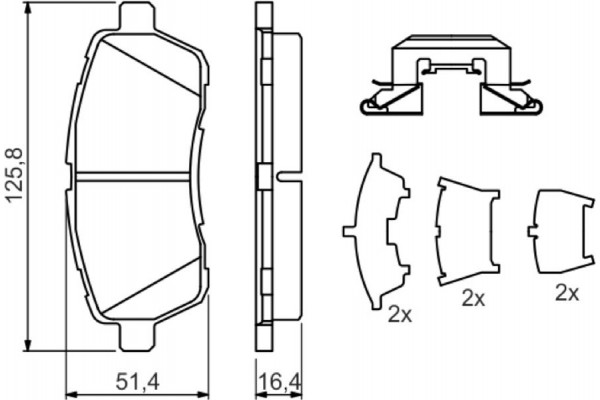 Bosch Σετ τακάκια, Δισκόφρενα - 0 986 494 652