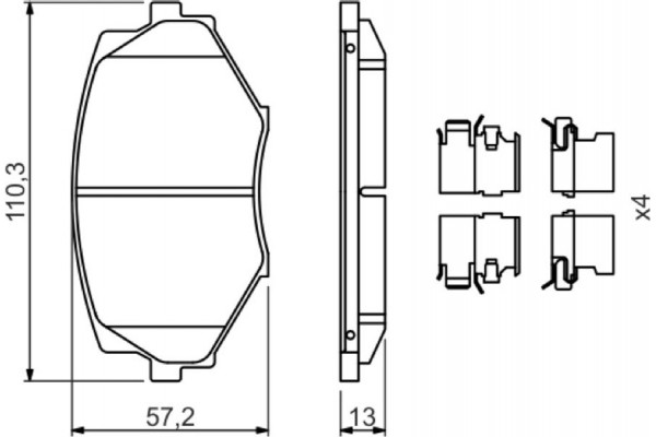 Bosch Σετ τακάκια, Δισκόφρενα - 0 986 494 655