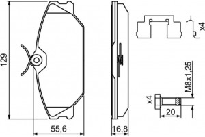 Bosch Σετ τακάκια, Δισκόφρενα - 0 986 494 656