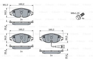 Bosch Σετ τακάκια, Δισκόφρενα - 0 986 494 660