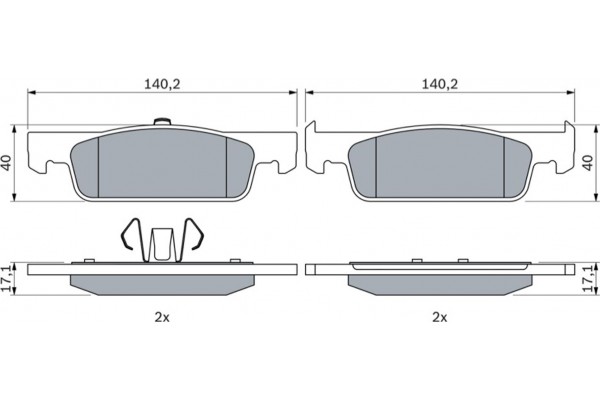 Bosch Σετ τακάκια, Δισκόφρενα - 0 986 494 661