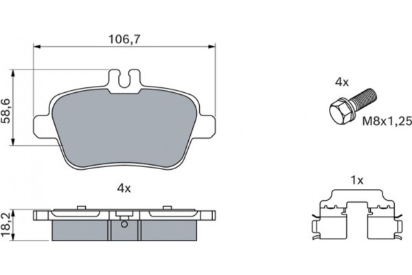 Bosch Σετ τακάκια, Δισκόφρενα - 0 986 494 664