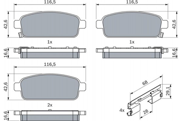 Bosch Σετ τακάκια, Δισκόφρενα - 0 986 494 666