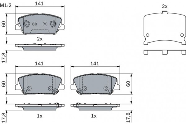 Bosch Σετ τακάκια, Δισκόφρενα - 0 986 494 671