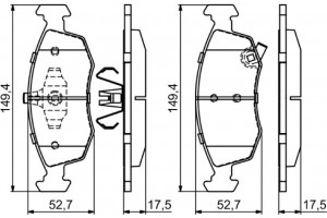 Bosch Σετ τακάκια, Δισκόφρενα - 0 986 494 687