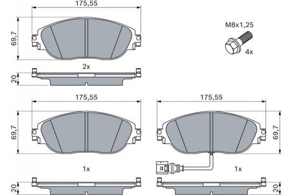 Bosch Σετ τακάκια, Δισκόφρενα - 0 986 494 704