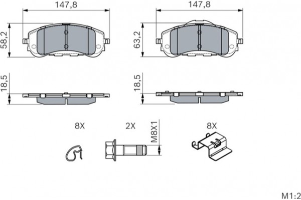 Bosch Σετ τακάκια, Δισκόφρενα - 0 986 494 714