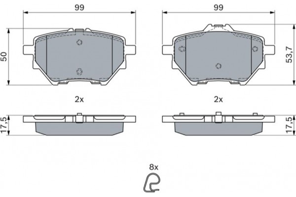 Bosch Σετ τακάκια, Δισκόφρενα - 0 986 494 716