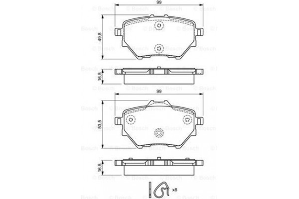 Bosch Σετ τακάκια, Δισκόφρενα - 0 986 494 716