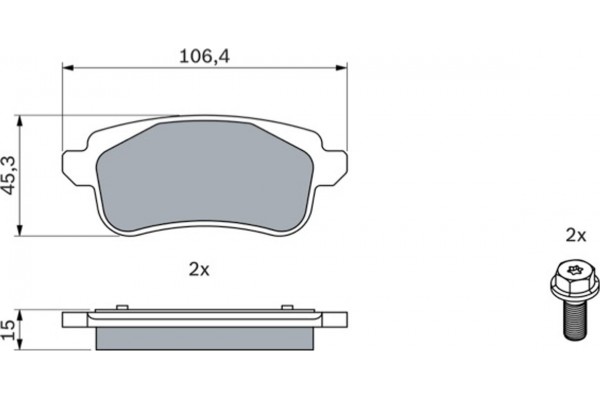 Bosch Σετ τακάκια, Δισκόφρενα - 0 986 494 723