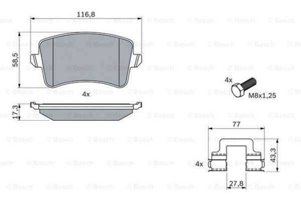 Bosch Σετ τακάκια, Δισκόφρενα - 0 986 494 733