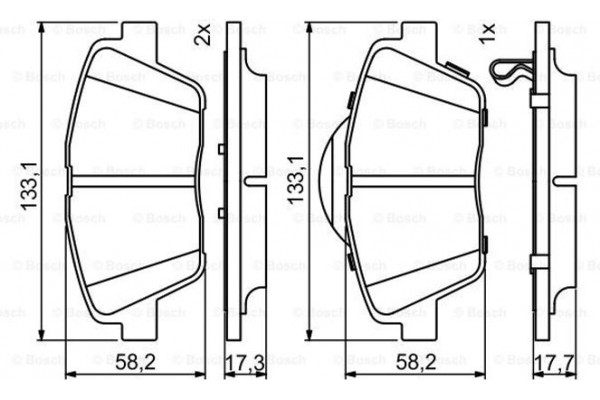 Bosch Σετ τακάκια, Δισκόφρενα - 0 986 494 755