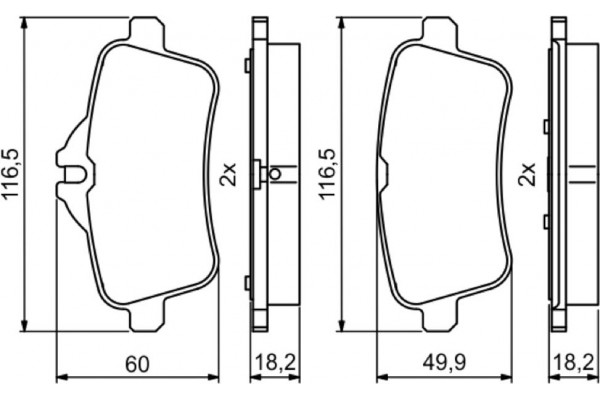 Bosch Σετ τακάκια, Δισκόφρενα - 0 986 494 783