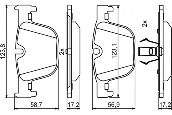 Bosch Σετ τακάκια, Δισκόφρενα - 0 986 494 786