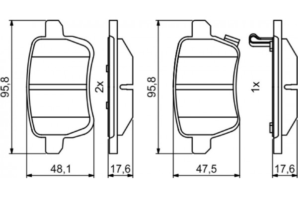Bosch Σετ τακάκια, Δισκόφρενα - 0 986 494 802