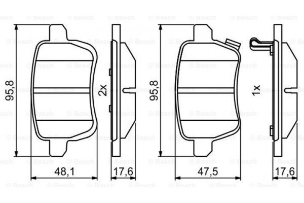 Bosch Σετ τακάκια, Δισκόφρενα - 0 986 494 802