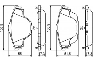 Bosch Σετ τακάκια, Δισκόφρενα - 0 986 494 805