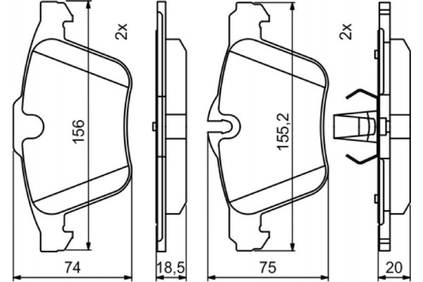 Bosch Σετ τακάκια, Δισκόφρενα - 0 986 494 808