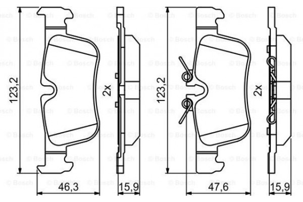 Bosch Σετ τακάκια, Δισκόφρενα - 0 986 494 812