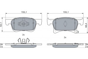 Bosch Σετ τακάκια, Δισκόφρενα - 0 986 494 823