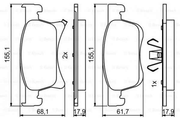 Bosch Σετ τακάκια, Δισκόφρενα - 0 986 494 823