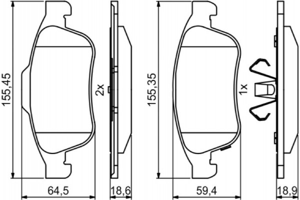 Bosch Σετ τακάκια, Δισκόφρενα - 0 986 494 826