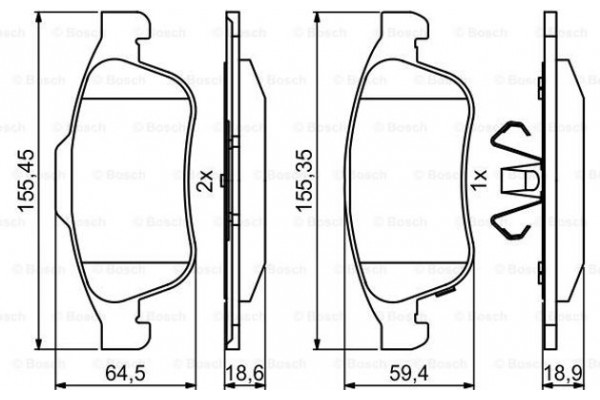 Bosch Σετ τακάκια, Δισκόφρενα - 0 986 494 826