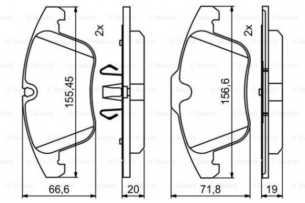 Bosch Σετ τακάκια, Δισκόφρενα - 0 986 494 830