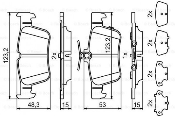 Bosch Σετ τακάκια, Δισκόφρενα - 0 986 494 839