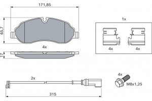 Bosch Σετ τακάκια, Δισκόφρενα - 0 986 494 845